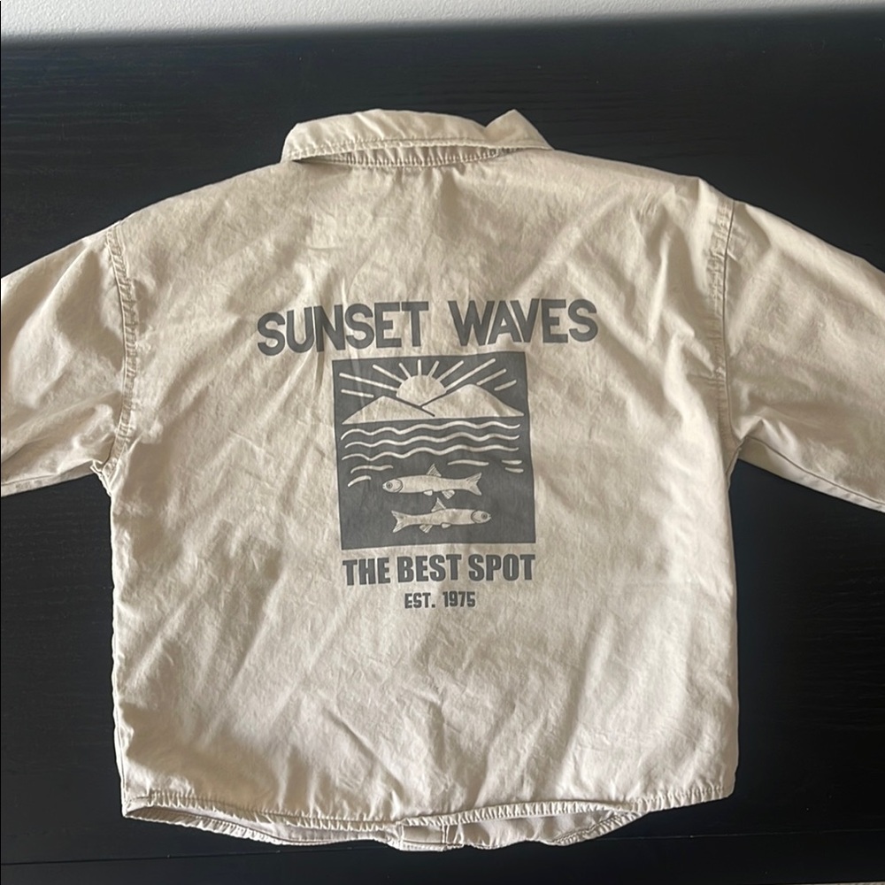 Kids Beige Button Up Shirt/Jacket